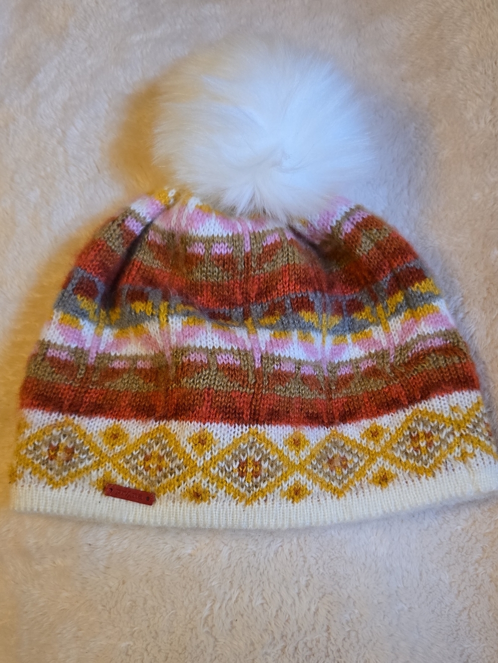 Prana Multicolor Knit Pom Beanie